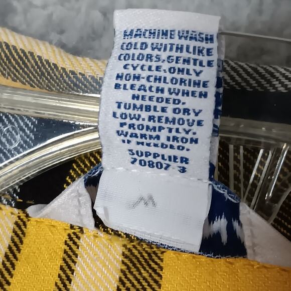 Arizona Jean Co. Flannel Shirt Size Small Yellow and Black Plaid Long Sleeve - Picture 9 of 10